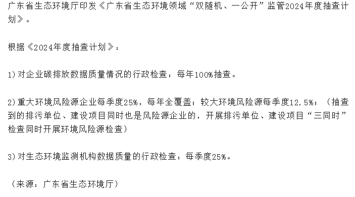 【環(huán)保資訊】廣東：對(duì)企業(yè)碳排放數(shù)據(jù)質(zhì)量100%抽查